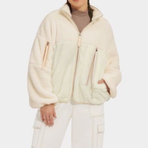 UGG Jackets & Blazers - UGG Ready To Wear | Faux Fur Blended Fabrics Logo Down Jacket